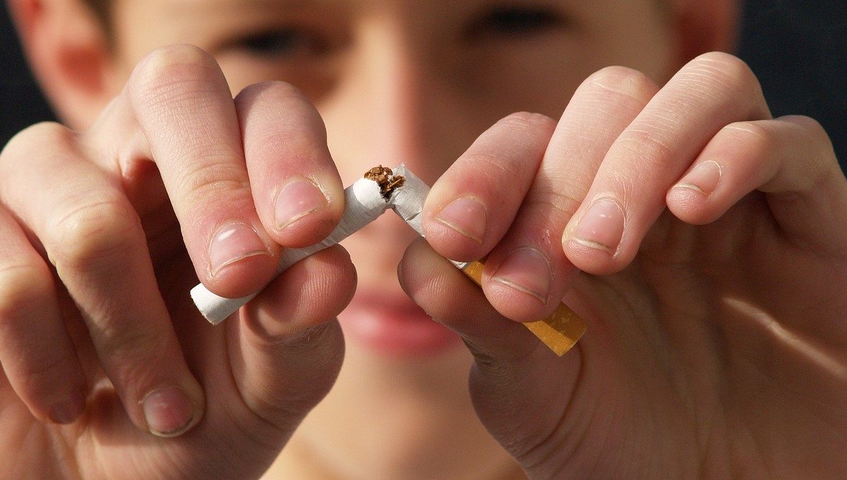 たばこを折るアップ画像